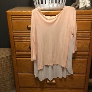 Peach blouse with sheer back